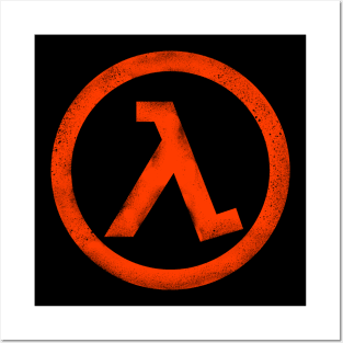 Half Life Orange Lambda Symbol Posters and Art